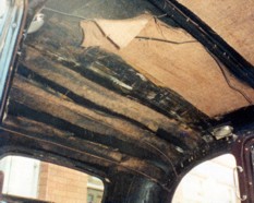 Taxi headlining removed